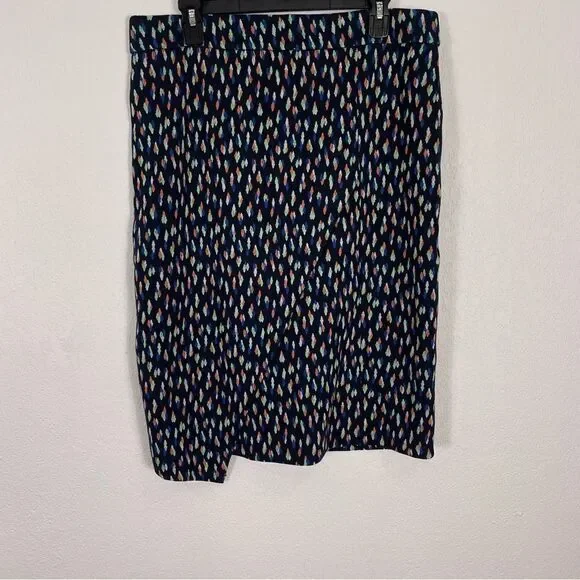 Maeve by Anthropologie Black with Orange, Blue, & Green Patterned Pencil Skirt - Picture 1 of 6